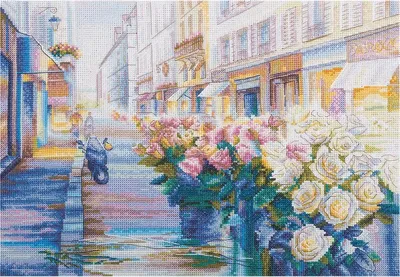 Produktbild von Panna Kreuzstichset "Blühendes Paris", 31x22cm, Zählmuster