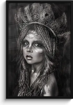 Produktbild von MuchoWow® MuchoWow® Gerahmtes Poster Frau - Schwarz - Weiß 60x90 cm - Poster mit zchwarzem Bilderrahmen - Kunst