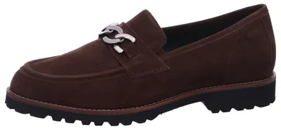 Produktbild von Sioux Meredith Damenslipper, Leder, Braun, Wechselfußbett, Extraweite, Hallux - Damenschuhe Bequeme Ballerina / Slipper, Braun, leder (lambsuede), absatzhöhe: 15 mm