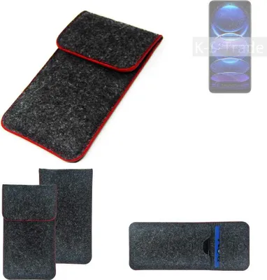 Produktbild von K-S-Trade Handy Schutz Hülle kompatibel mit Xiaomi Redmi Note 12 Schutzhülle Handyhülle Filztasche Pouch Tasche Case Sleeve Filzhülle dunkelgrau