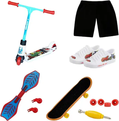 Produktbild von Mini Fingerspielzeug Set, Technik Fingerboard, Scooter Set, blau, für Kinder
