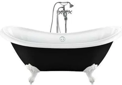 Produktbild von Freistehende Badewanne mit Füßen DARLINGTON schwarz Adlerfüße WEISS 175 cm