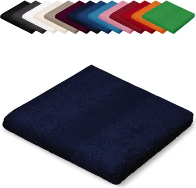 Produktbild von Saunatuch XXL 100x200 cm Saunalaken Strandtuch Saunahandtuch 100% Baumwolle Badelaken, Farbe: Dunkelblau