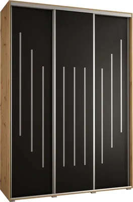 Produktbild von MEBLE KRYSPOL Davos 8 Schrank, drei Türen - 235,2x170x45 cm - Artisan Schwarz Silber