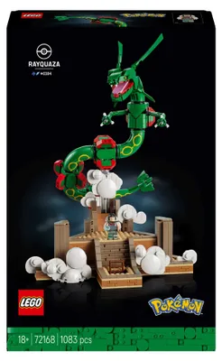 Produktbild von LEGO Pokémon Rayquaza - Modellbausatz für Erwachsene mit Drachenfigur, Trainerin Amalia Minifigur & Ultraball - DIY Zimmer oder Regal Deko - Sammelbares Gaming Geschenk - 72168