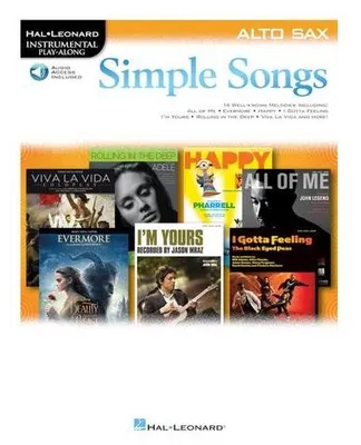 Immagine prodotto di Canzoni semplici – Partiture strumentali con accompagnamento audio, per sassofono contralto. Libro/Audio online