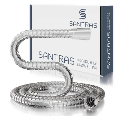 Produktbild von SANTRAS® Duschschlauch aus Metall 1/2" in Chrom - 2m Brauseschlauch