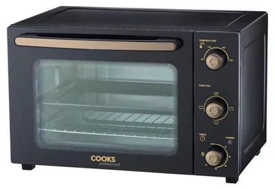 Produktbild von Cooks Professional 34L Mini-Ofen – Multifunktions-Tischherd 1500W – Schwarz/Kupfer