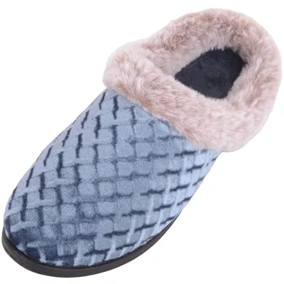 Produktbild von Absolute Footwear Weiche Damen-Pantoffeln mit Kunstfell-Futter, mit Rautenmuster