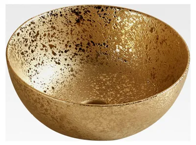 Produktbild von Rundes Aufsatzwaschbecken Ø35,8 cm – Mattgoldenes Keramikwaschbecken – Kompaktes Aufsatzbecken für Bad, Gäste-WC & Waschtisch – Modernes Handwaschbecken