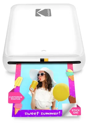 Produktbild von KODAK Step Sofort-Smartphone-Fotodrucker - Tragbarer Mini-Farb-Mobilfotodrucker - Zink 2x3” Klebefotos - Bluetooth-kompatibel mit iOS- & Android-Geräten - Spaßige Bearbeitungs-App - Weiß