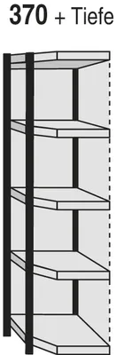 Produktbild von Eckregalfeld Stora 100 HxBxT 190x77x40cm 5 Böden mit Rückwand silber/lichtgrau