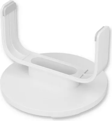A white stand for a Nokia FastMile 5G receiver.