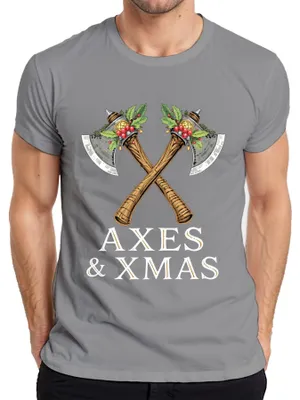 Obrázek produktu pro Viking Axe Christmas Gift Vintage pánské tričko, šedá, S