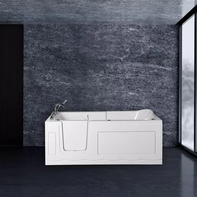 Produktbild von PureHaven Seniorenbadewanne 150x75 cm Sitz- und Whirlpool mit Massagedüsen integrierte Tür für leichten Einstieg pflegeleichte Oberfläche