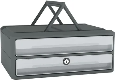 Image de cep 1091112961 cep Schubladenbox MoovUp mit Schloss mint, grau DIN A4 quer mit 2 Schubladen