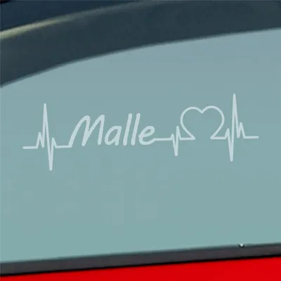 Produktbild von Auto Aufkleber Malle Puls Herzschlag mit Insel Motiv 19x6 cm Milchglas Sticker Heckscheibenaufkleber