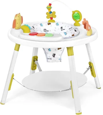 Immagine prodotto di Centro attività per neonati - Jumper 3 in 1, tavolo da gioco e girello - Seduta girevole a 360° - Giocattoli rimovibili - 1–2 anni - Verde