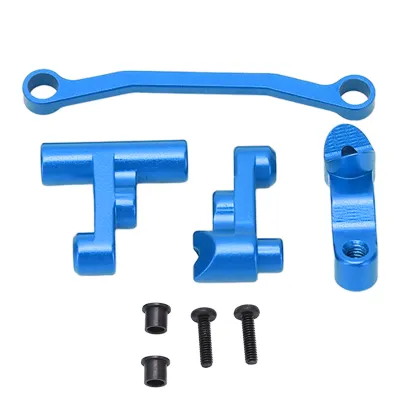 Imagen del producto de Conjunto de dirección para vehículos a control remoto, piezas de dirección para coches a control remoto, pieza de dirección de aleación de aluminio para vehículos a control remoto, bloques de dirección de repuesto para vehículos a control remoto, conjunto de dirección para camiones todoterreno Rally a escala 1/18, piezas de mejora para coches a control remoto