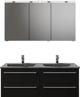 Produktbild von PELIPAL Serie 6025 SET-045-126 Block bestehend aus: Waschtisch, Waschtischunterschrank, Spiegelschrank  / 132cm