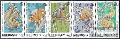 Produktbild von Briefmarken GB - Guernsey 1989 Mi 465-469 Fünferstreifen (kompl.Ausg.) postfrisch Naturschutz