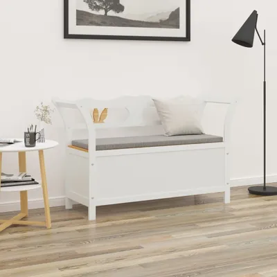 Produktbild von The Living Store Sitzbank Weiß 107x45x75,5 cm Massivholz Tanne