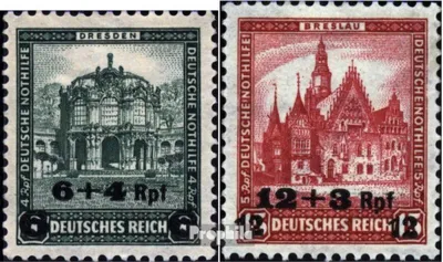 Produktbild von Briefmarken Deutsches Reich 1932 Mi 463-464 (kompl.Ausg.) gestempelt Nothilfe/Aufdruck des neuen Wertes