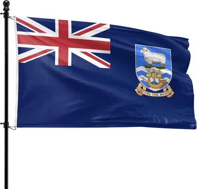 Imagen del producto de Banderina de las Islas Malvinas, 90 x 150 cm, poliéster, para asta de bandera