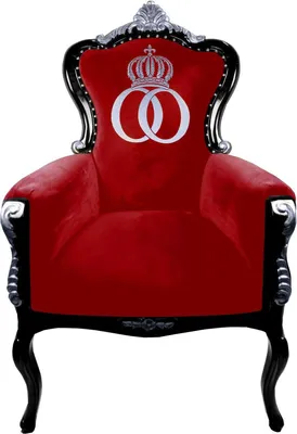 Produktbild von Pompöös by Casa Padrino Luxus Barock Sessel Bergere Rot / Schwarz / Silber - Pompööser Barock Sessel designed by Harald Glööckler