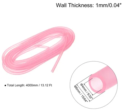 Produktbild von 1 Stš¹ck Aquarium Schlauch, (ID:4mm,OD:6mm) Silikonschlauch Luftschlauch Belš¹fterschlauch fš¹r Teiche und Aquarien Schlauch Rolle - Rosa