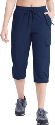 Produktbild von Damen Trekkinghose 3/4 Cargo Wanderhose Wasserdicht Dunkelblau Outdoor XXL
