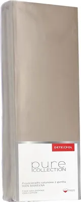 Produktbild von Spannbettlaken, Baumwollsatin, hohe Qualität, 100% Baumwolle 160x200cm Taupe