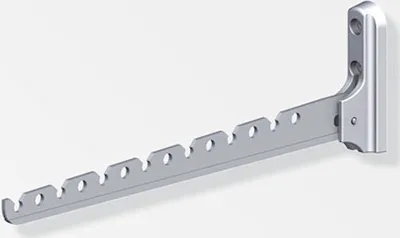 Produktbild von OrgaTech Kleiderlüfter grau geschliffen 330 mm für Garage, Keller oder Werkstatt klappbar Kleiderbügelhalter Wandgarderobe