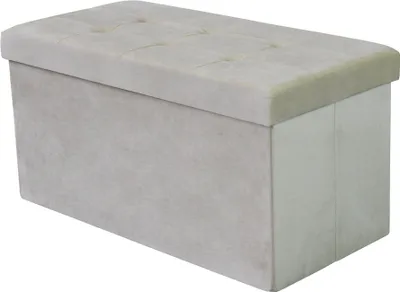Immagine prodotto di Milani Home - pouf rettangolare, velluto, seduta poggiapiedi, beige, 76 x 38 x 38 cm