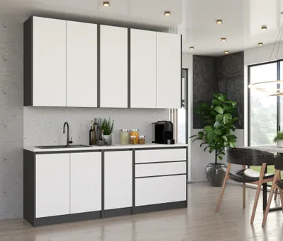 Zdjęcie produktu dla Blanco ® ZESTAW MEBLI KUCHENNYCH KUCHNIA BEZUCHWYTOWA LUX 200 cm