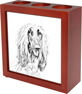 Obrázek produktu pro Afgánský chrt - stojan na tužky s psem, stolní organizér s potiskem, personalizovaná ozdoba na stůl značky Art-Dog