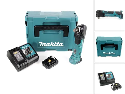 Produktbild von Makita DTM 51 18V Li-Ion Akku Multifunktionswerkzeug im Makpac + 1x BL 1815 N 1,5 Ah Li-Ion Akku + DC 18 RC Akku Schnellladegerät
