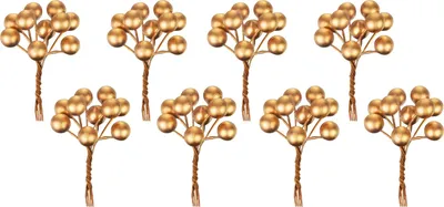 Imagen del producto de Adorno MagicHome Navidad, bayas doradas, 9x9x4 cm, paquete de 8 uds.