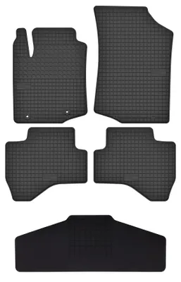 Productafbeelding van Rubberen automatten + tunnelmat voor Toyota Aygo II 2014-2022 (hatchback) – 5-delig, zwart, op maat – Wielganizator SolidTread