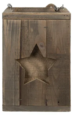 Zdjęcie produktu dla Latarnia Clayre & Eef 19x19x28 cm Brązowa drewniana gwiazda