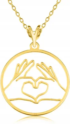 Image de Collier en or avec motif de cœur, mains d'amour, cœur, mains, ARGENT 925