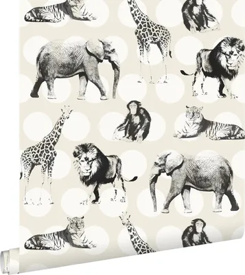 Obrázok produktu pre ESTAhome tapety zvieratá na veľké bodky biela a čierna 53 cm x 10,05 m