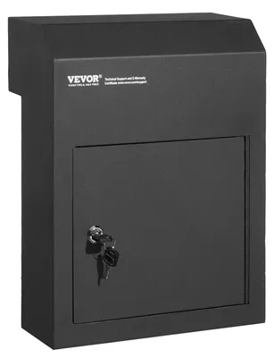 Produktbild von VEVOR Durch-die-Wand Briefkasten 31,8x16x42,9 cm mit Codeschloss Schwarz, Schwarz-12.25x6.5x15 Zoll