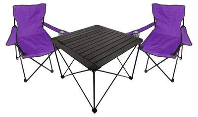 3tlg. Campingmöbel Set Camping Outdoor Gartenmöbel Tisch Stuhl L70xB70xH56cm