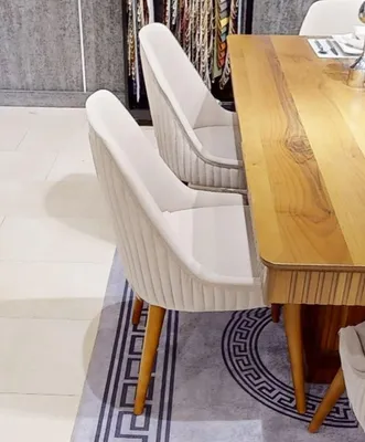 Produktbild von Weißer Esszimmer 1-er Stuhl Designer Küchenstuhl Moderne Polsterstühle