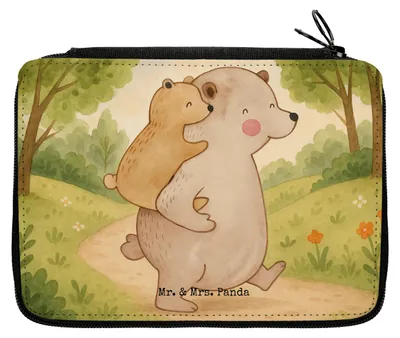 Produktbild von Mr. & Mrs. Panda Federmappe Papa Bär Design - Weiß - Geschenk, Vatertag, Mäppchen, Vati, Bleistiftetui, Etui, Vater, Stiftemappe, Federtasche, Muttertag