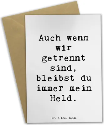 Produktbild von Mr. & Mrs. Panda Grußkarte Spruch Trennung von den Eltern Held - Weiß - Geschenk, respektvolle Erinnerung, dankeskarten, Unterstützung, weihnachtskarten, Vertrauem, Trost