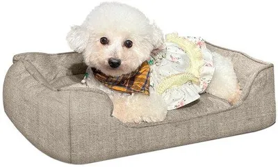 Produktbild von Großes Hundebett 90x69x21 cm, braun, weich, antirutsch