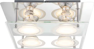 Produktbild von LED Deckenlampe, Glas, Chrom, 4 Flammig, GU10, L 26 cm
