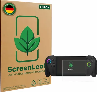 Produktbild von 2x ScreenLeaf Schutzfolie für ASUS ROG Ally X 2025 nachhaltiger Displayschutz Display Schutz Folie Klar Transparent